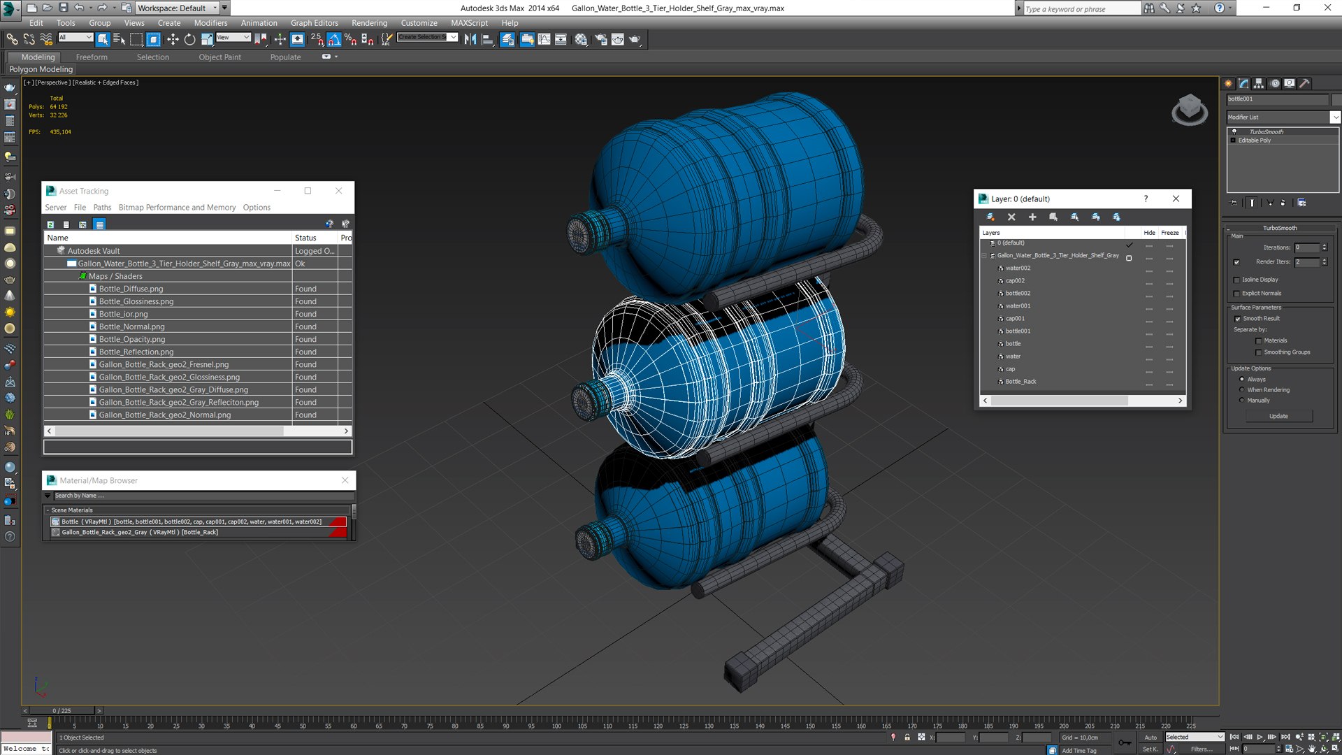 Gallon Water Bottle 3 Tier Holder Shelf Gray 3D Model - TurboSquid 2083809