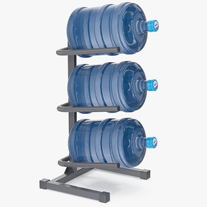 Gallon Water Bottle 3 Tier Holder Shelf Gray