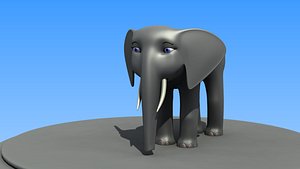 cartoon african elephant cow 3d blend