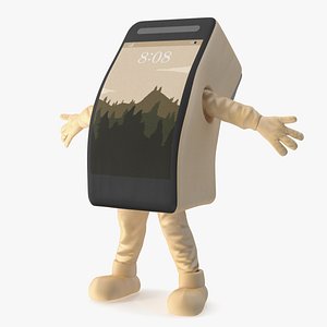 Mobile IPhone Mascot Golden Happy Pose