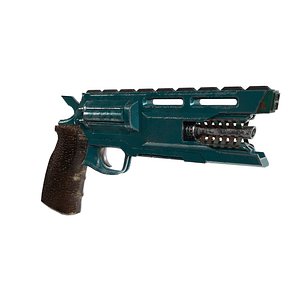 3D model sci fi revolver handgun
