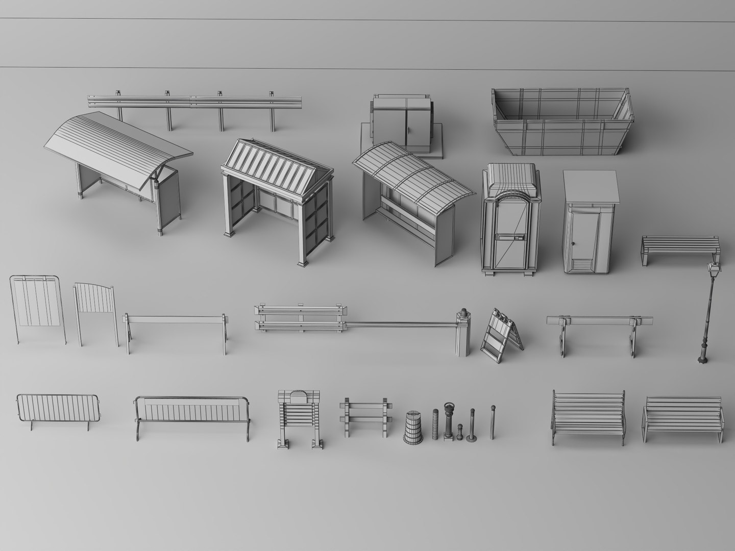 3D model Urban Infrastructure Bus Stop Barrier And Street Prop Set https://p.turbosquid.com/ts-thumb/pO/t1ZEJ2/Ef/112/jpg/1775310005/1920x1080/fit_q87/2dfb7d64c1813df5a21a5b8c9281f5cf55df4be1/112.jpg