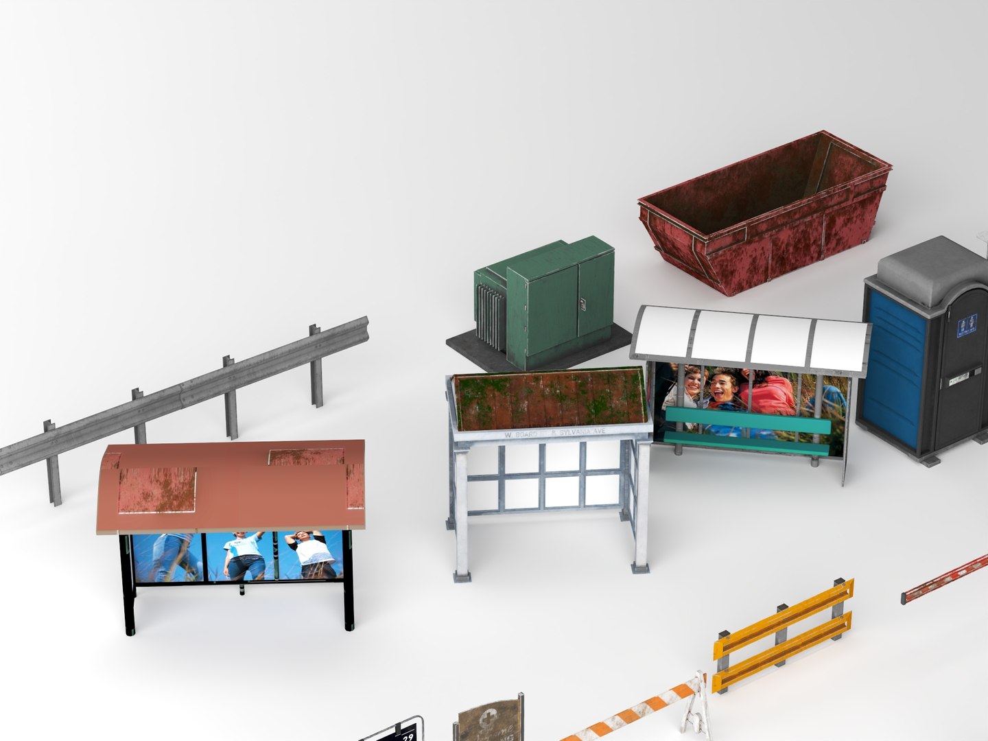 3D model Urban Infrastructure Bus Stop Barrier And Street Prop Set https://p.turbosquid.com/ts-thumb/pO/t1ZEJ2/Gk/110/jpg/1775309998/1920x1080/fit_q87/30c33745dd544029e336d0b2eb16a99eaf169287/110.jpg