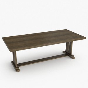 3D Wooden Dinner Table model