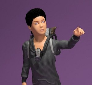 Realistic Little Girl rigged and animated