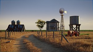 3D Old Farm Scene model