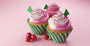 Strawberry Cupcake 3d