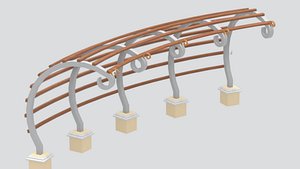 3D European Style Garden Pergola 3D Model