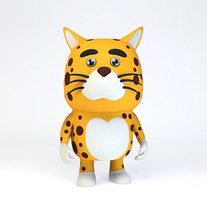 3D Cartoonish Humanoid Panther Character model