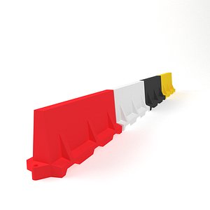 water filled plastic traffic 3D