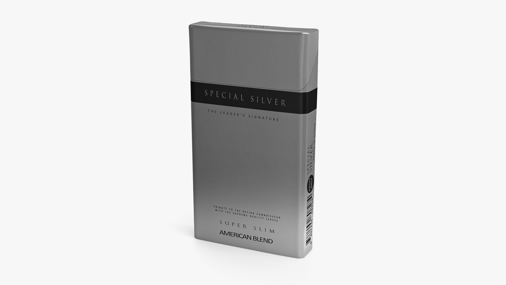 Pack of Cigarettes Super Slim Silver 3D model preview