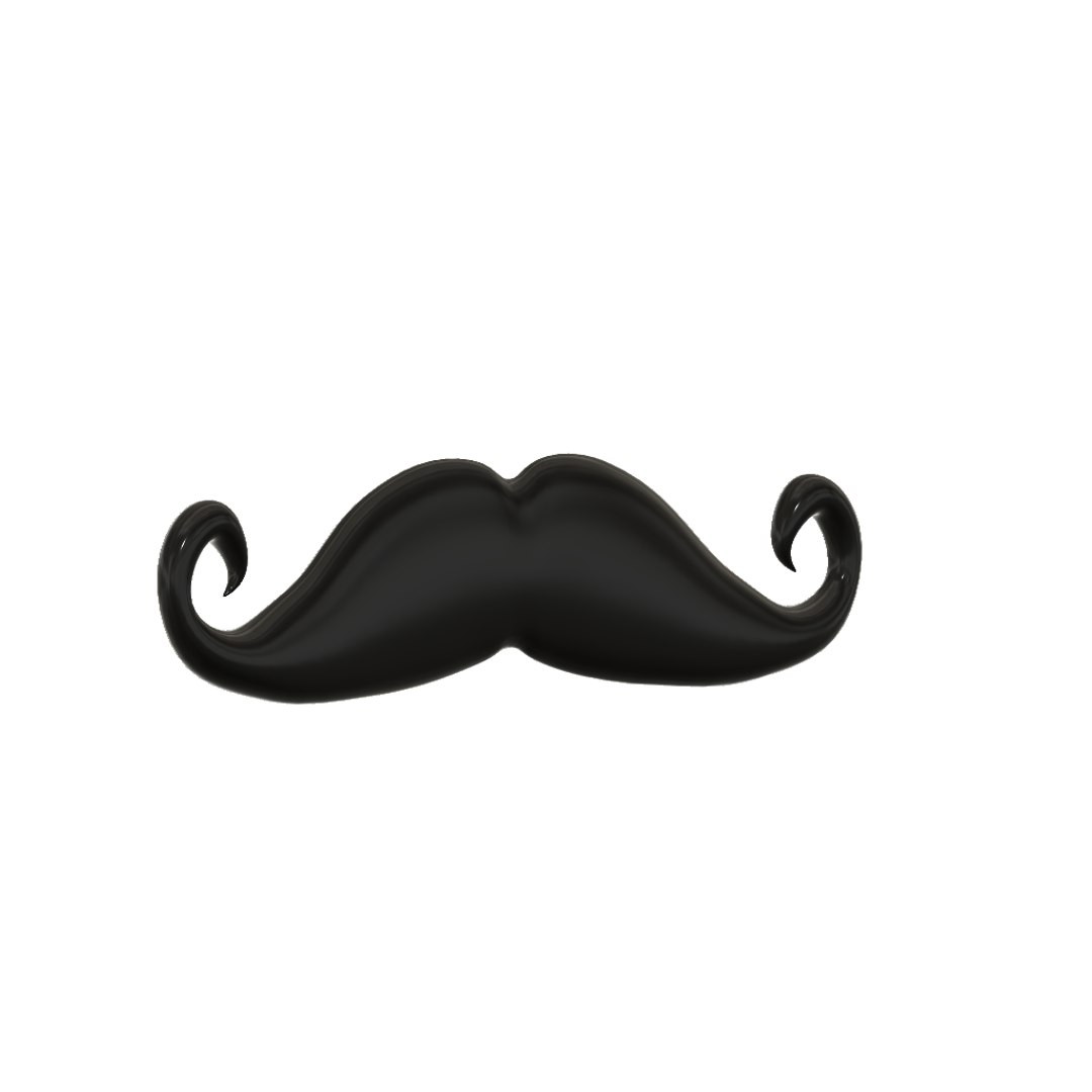 3d Model Cartoon Mustache 02