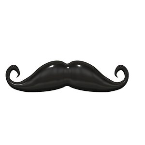 3d model cartoon mustache 02