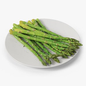 Cooked Green Asparagus Spears