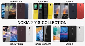 3D realistic nokia 2018 1 model
