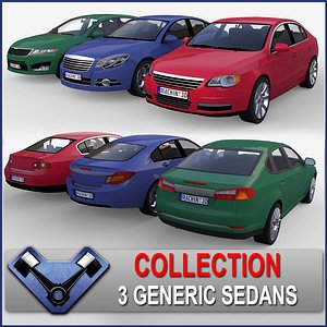 generic sedan car 3d model