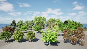 highly detailed Fruit Trees 3D Pack 01