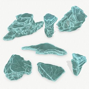 ice rocks set 01 3D model