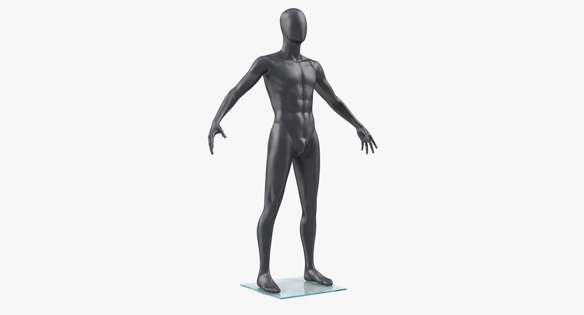 Male Mannequin Dark Grey 3D model preview