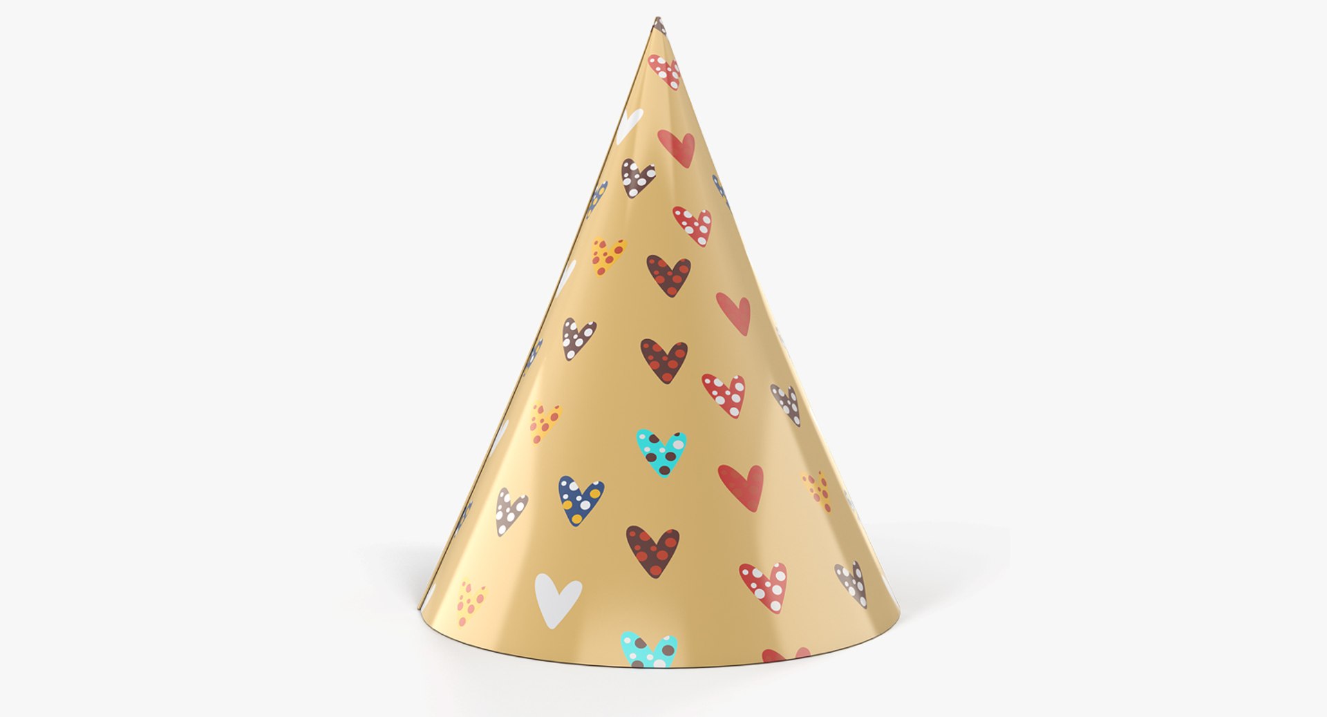 Heart Party Hat 3D Model 3D model preview