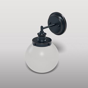 Contemporary Black Wall Sconce 3D