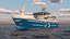 Deep Sea Longline Trawler Blue Rigged 3D