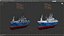 Deep Sea Longline Trawler Blue Rigged 3D