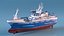 Deep Sea Longline Trawler Blue Rigged 3D