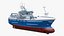 Deep Sea Longline Trawler Blue Rigged 3D