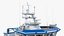 Deep Sea Longline Trawler Blue Rigged 3D