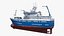 Deep Sea Longline Trawler Blue Rigged 3D