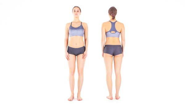 scanned young woman sport 3D model