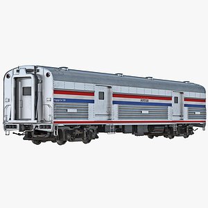 railroad amtrak baggage car 3d model