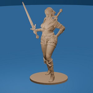 Swashbuckling Sword Woman 3D model