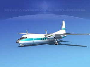fairchild f-27 fokker 3d model