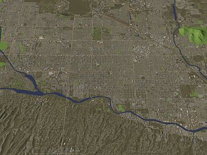 Tucson Arizona USA in 20 km x 20 km - city and urban