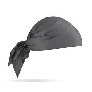 Black Headwrap Bandana - cotton pirate headscarf cap 3D model