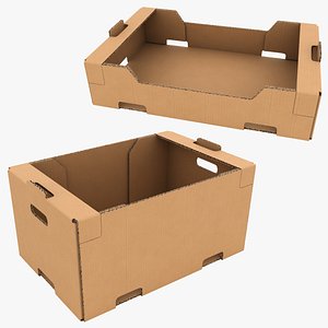 Fruit Cardboard Box Collection 3D model