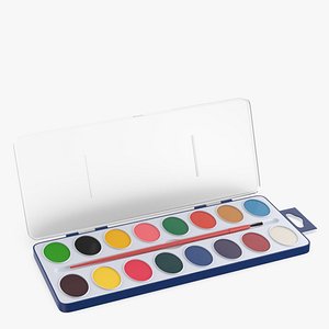 watercolors set 3D