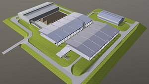 Concept layout for factory 3D model