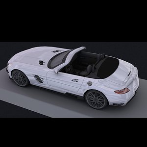 Mercedes Brabus SLS AMG Roadster race car - low poly for game - unwrap map