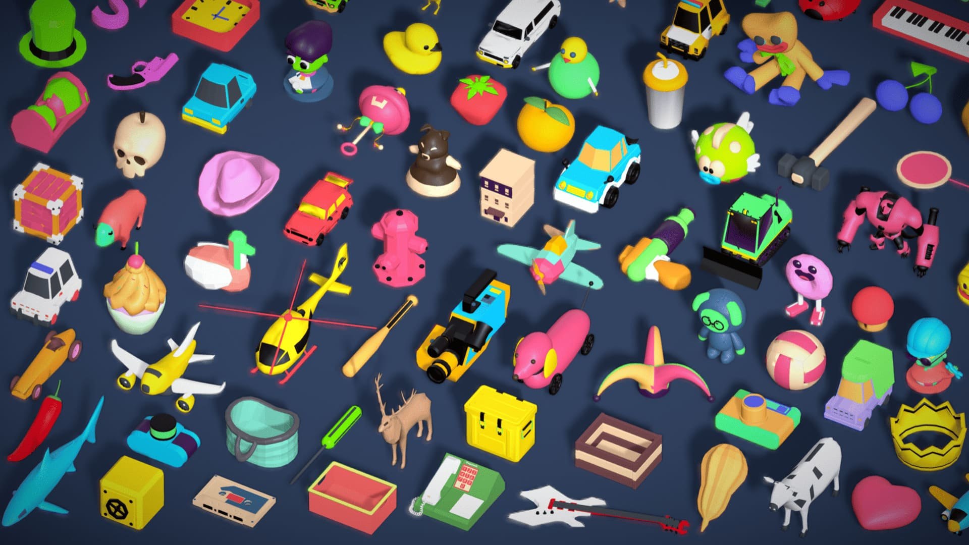 Toy Pack - Low Poly 236 Toys Objects - Toy Mega Pack - Match Game Kit - Big Pack 3D https://p.turbosquid.com/ts-thumb/pQ/u4o0zr/GY/4/jpg/1756632696/1920x1080/fit_q87/659d0e8bc7233e5317517deab2c8059eb46c0e07/4.jpg