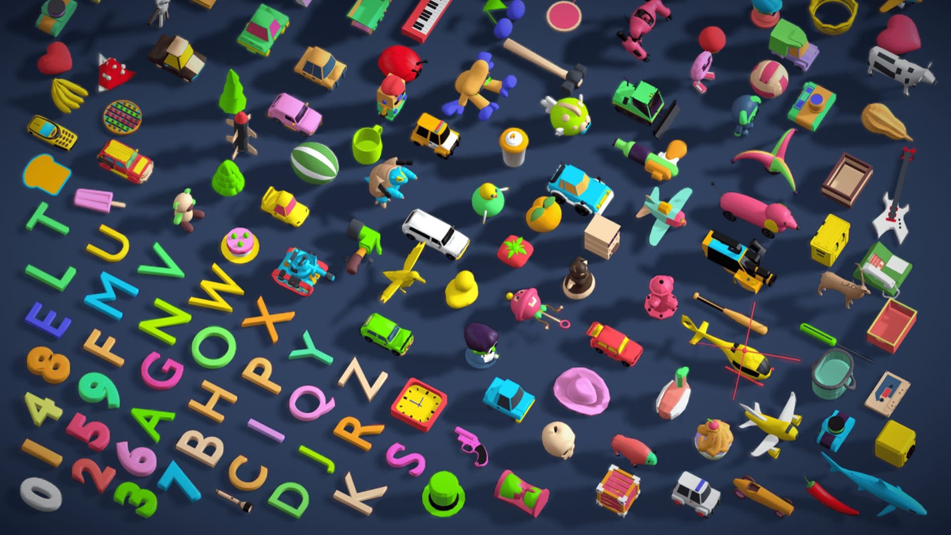 Toy Pack - Low Poly 236 Toys Objects - Toy Mega Pack - Match Game Kit - Big Pack 3D https://p.turbosquid.com/ts-thumb/pQ/u4o0zr/VE/6/jpg/1756632697/1920x1080/fit_q87/26df54d3fb570df0550a5823e476f7b864edf139/6.jpg