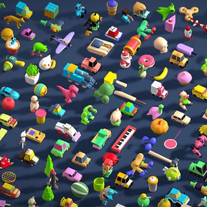 Toy Pack - Low Poly 236 Toys Objects - Toy Mega Pack - Match Game Kit - Big Pack