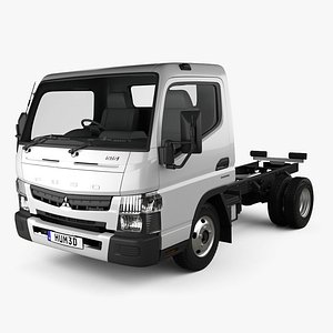 3D Mitsubishi Fuso Canter Wide Single Cab Chassis Truck L1 2019 model