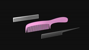 Three Hair Combs 3D model