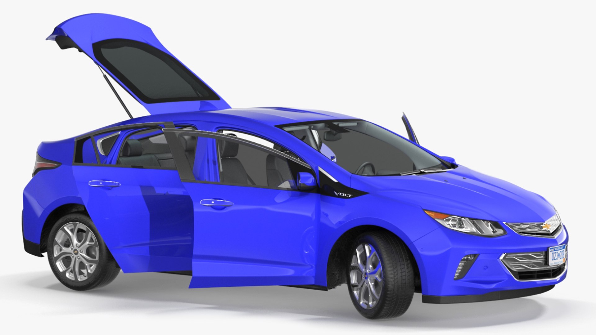 Chevrolet Volt Rigged for Maya 3D model preview
