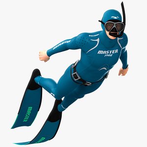 Scuba Freediver Animated HQ Editorial License
