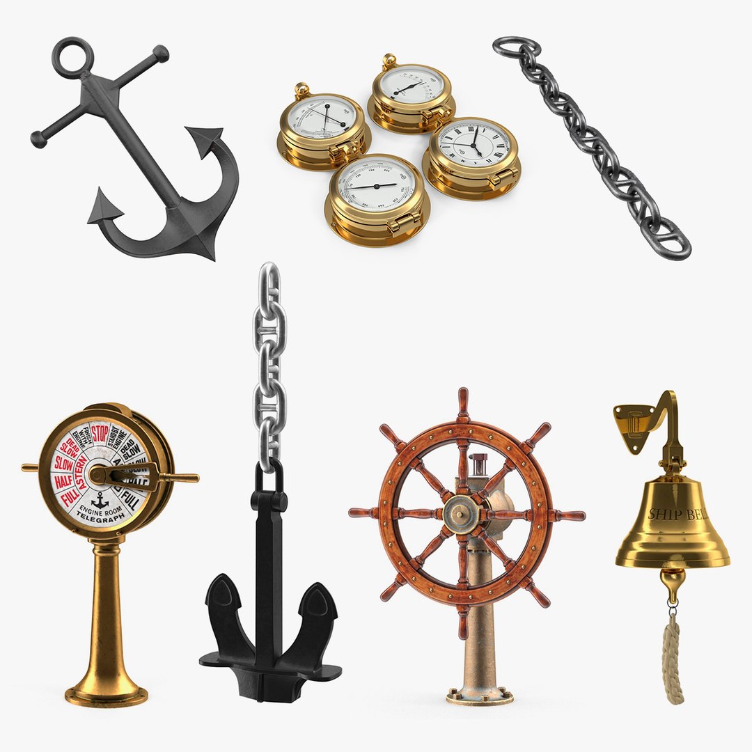 Old Ship Parts Collection 2 3D model for industrial visualization, technical presentation, simulation, product rendering, and animation