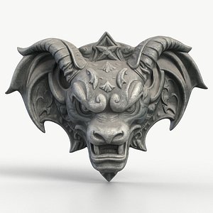 Gargoyle Head Textured 14